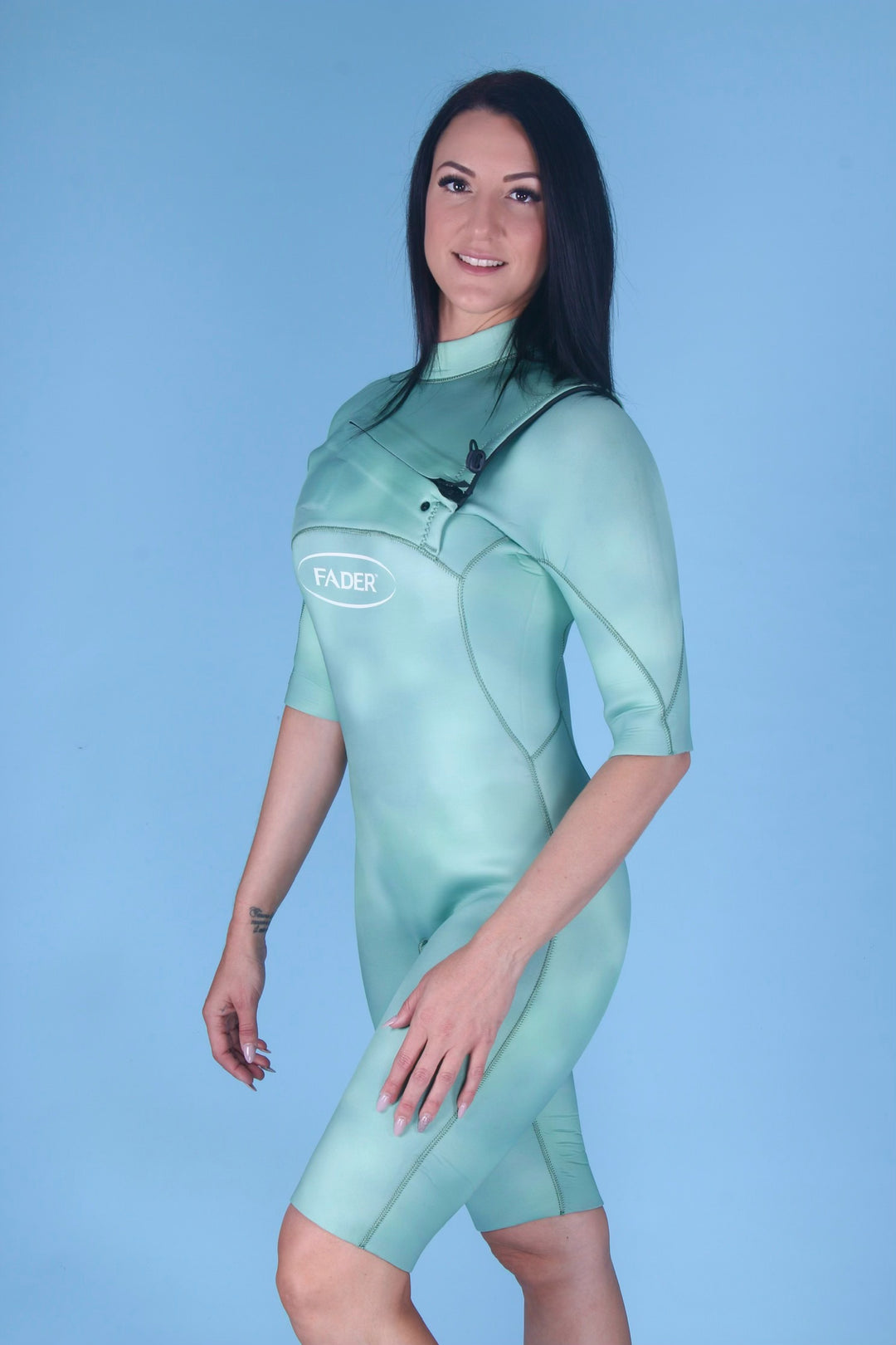 SECONDS- Chest Zip Shorty Springsuit- 2.5mm Emerald Green