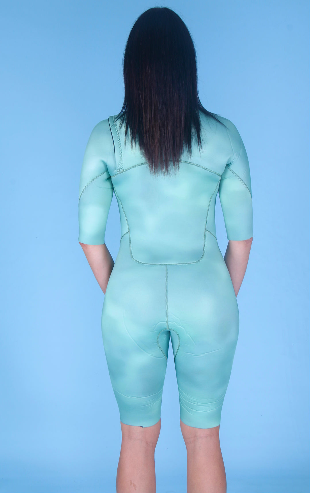 SECONDS- Chest Zip Shorty Springsuit- 2.5mm Emerald Green