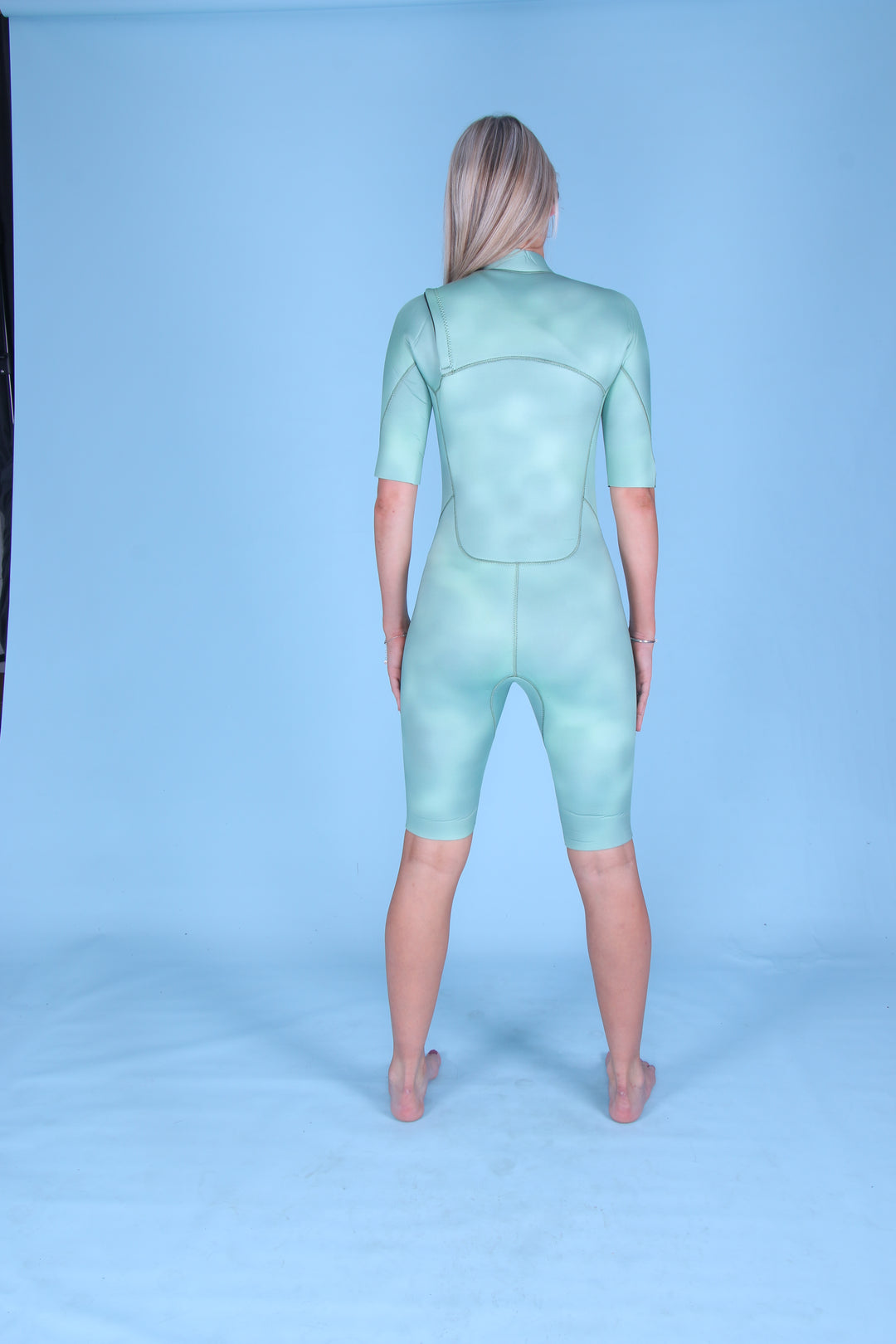 SECONDS- Chest Zip Shorty Springsuit- 2.5mm Emerald Green