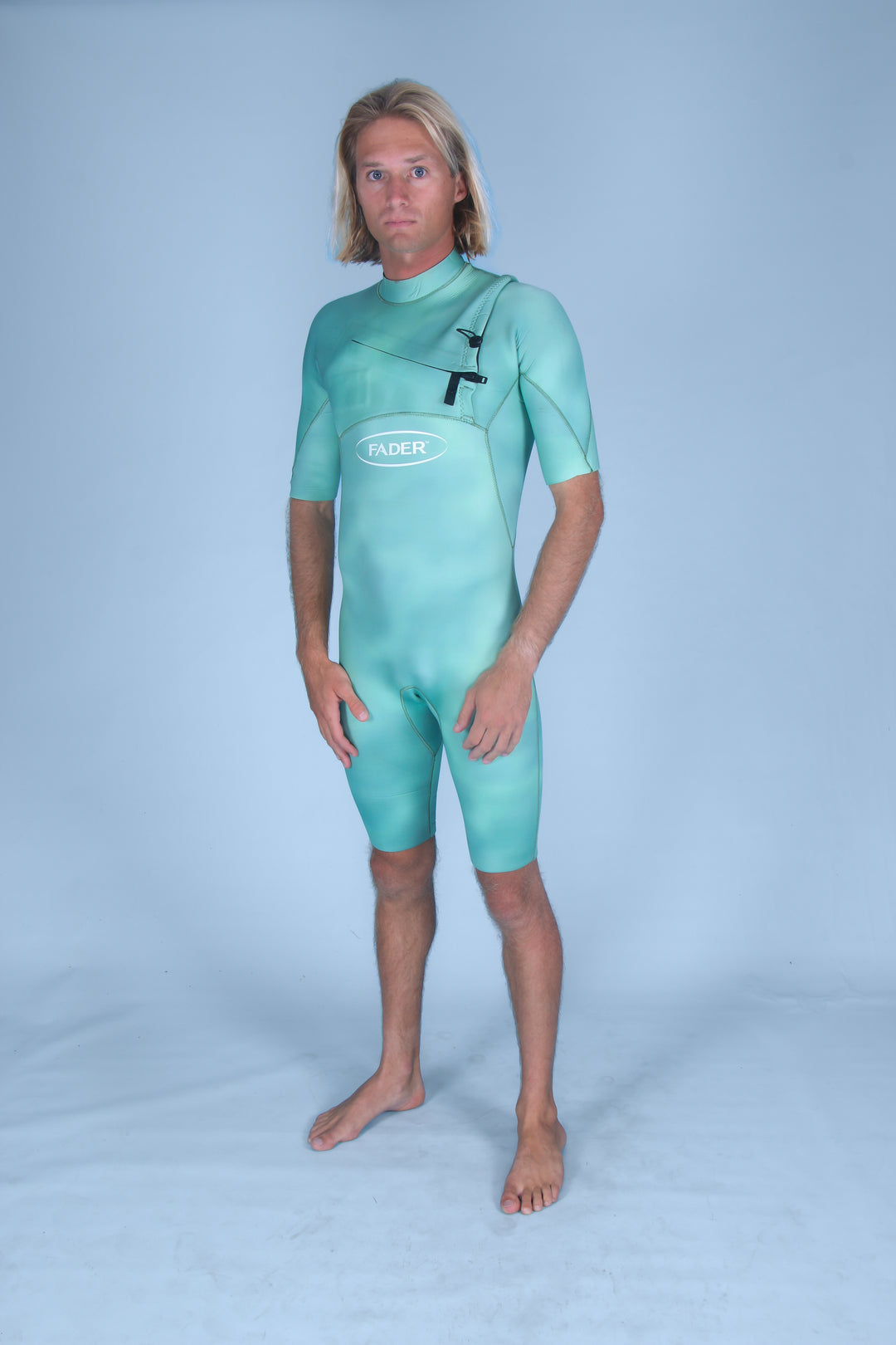 SECONDS- Chest Zip Shorty Springsuit- 2.5mm Emerald Green