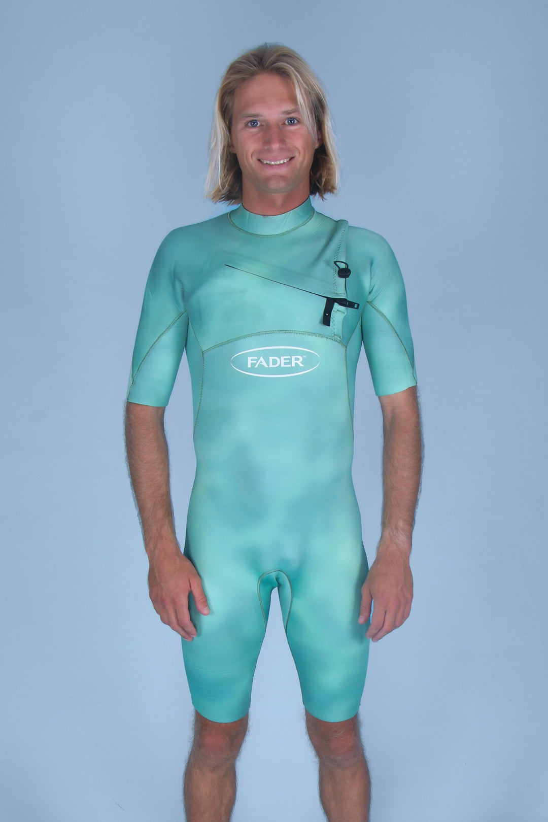 SECONDS- Chest Zip Shorty Springsuit- 2.5mm Emerald Green