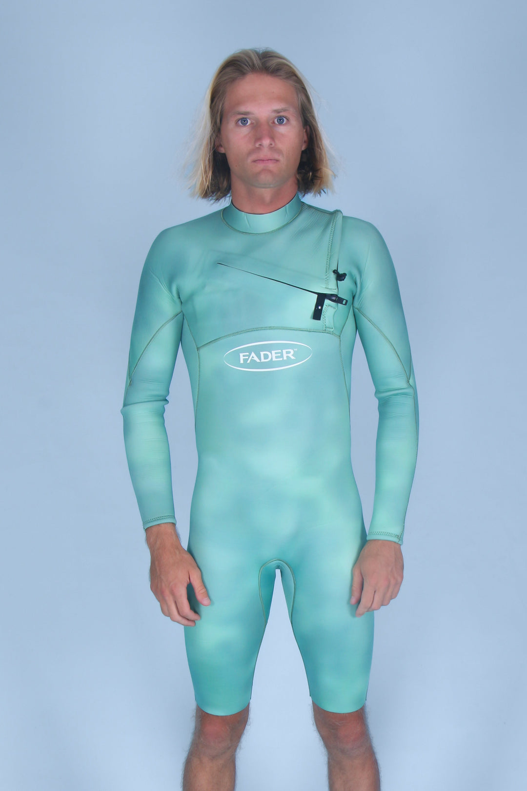 SECONDS- Chest Zip Shorty Springsuit- 2.5mm Emerald Green