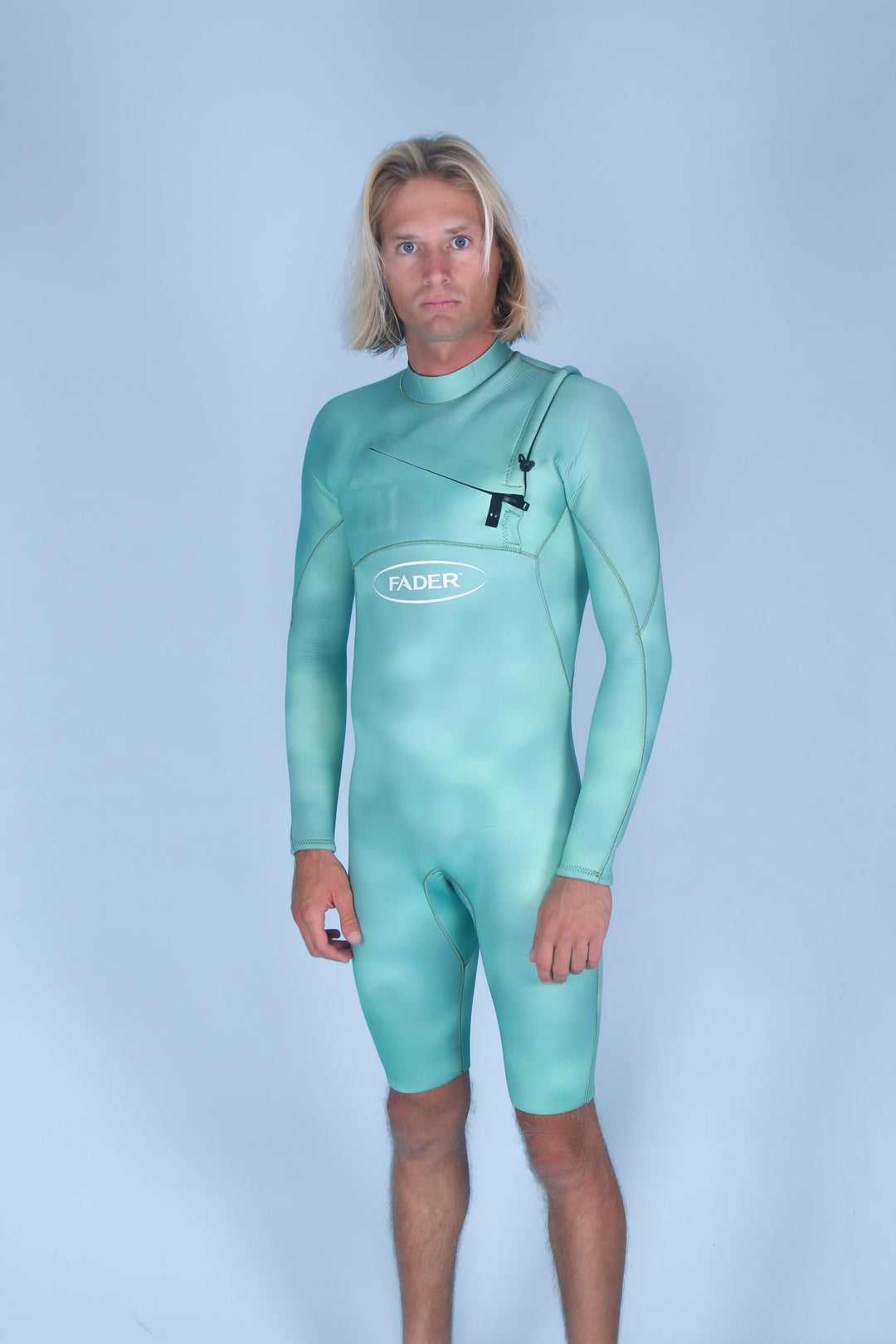 SECONDS- Chest Zip Shorty Springsuit- 2.5mm Emerald Green