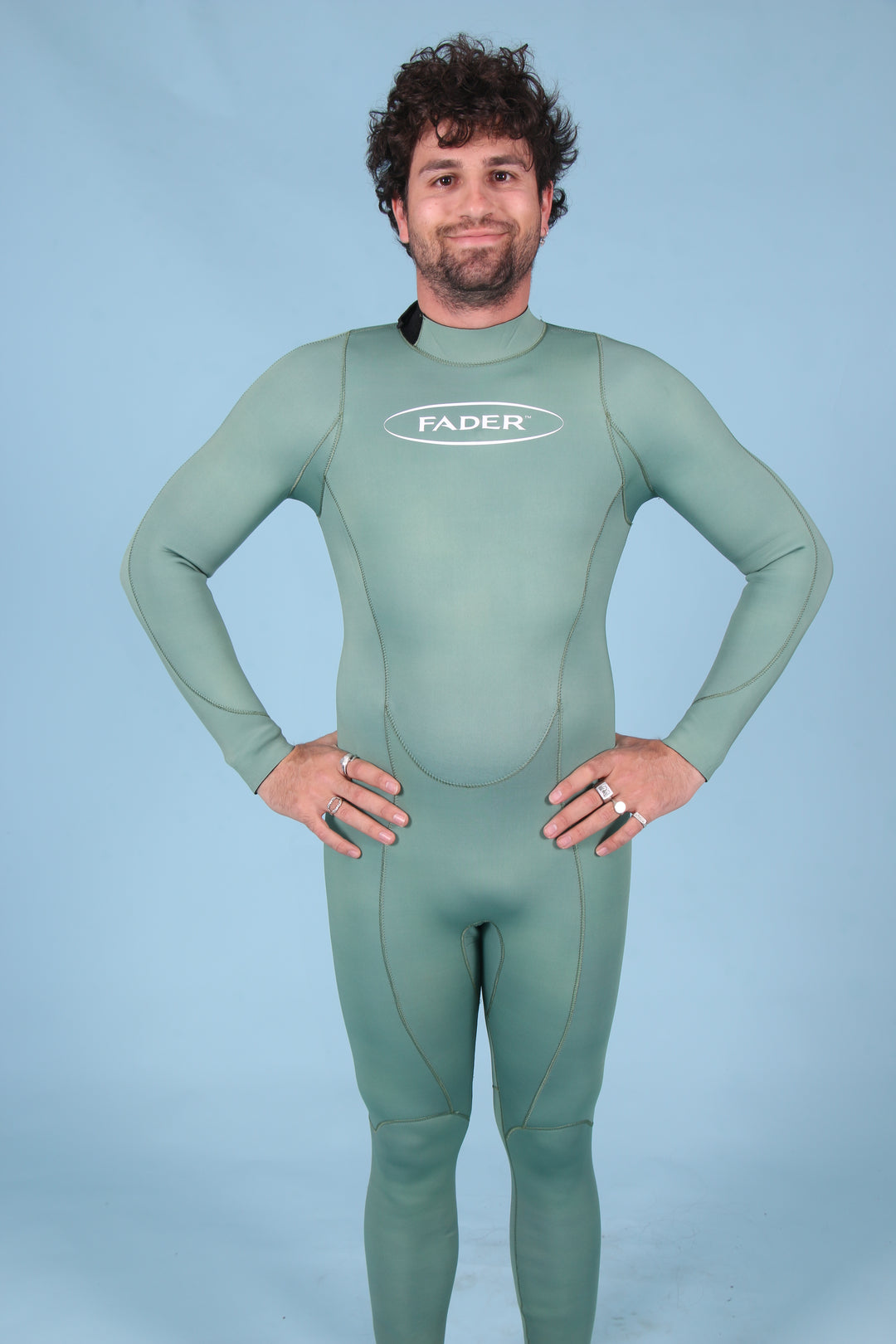 Men's Back-Zip Steamer Wetsuit- Balmoral Green 2.5mm