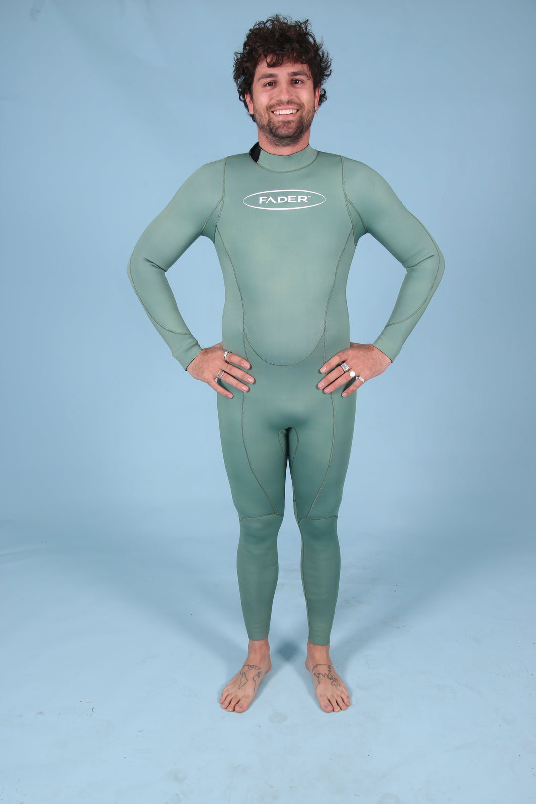 Men's Back-Zip Steamer Wetsuit- Balmoral Green 2.5mm