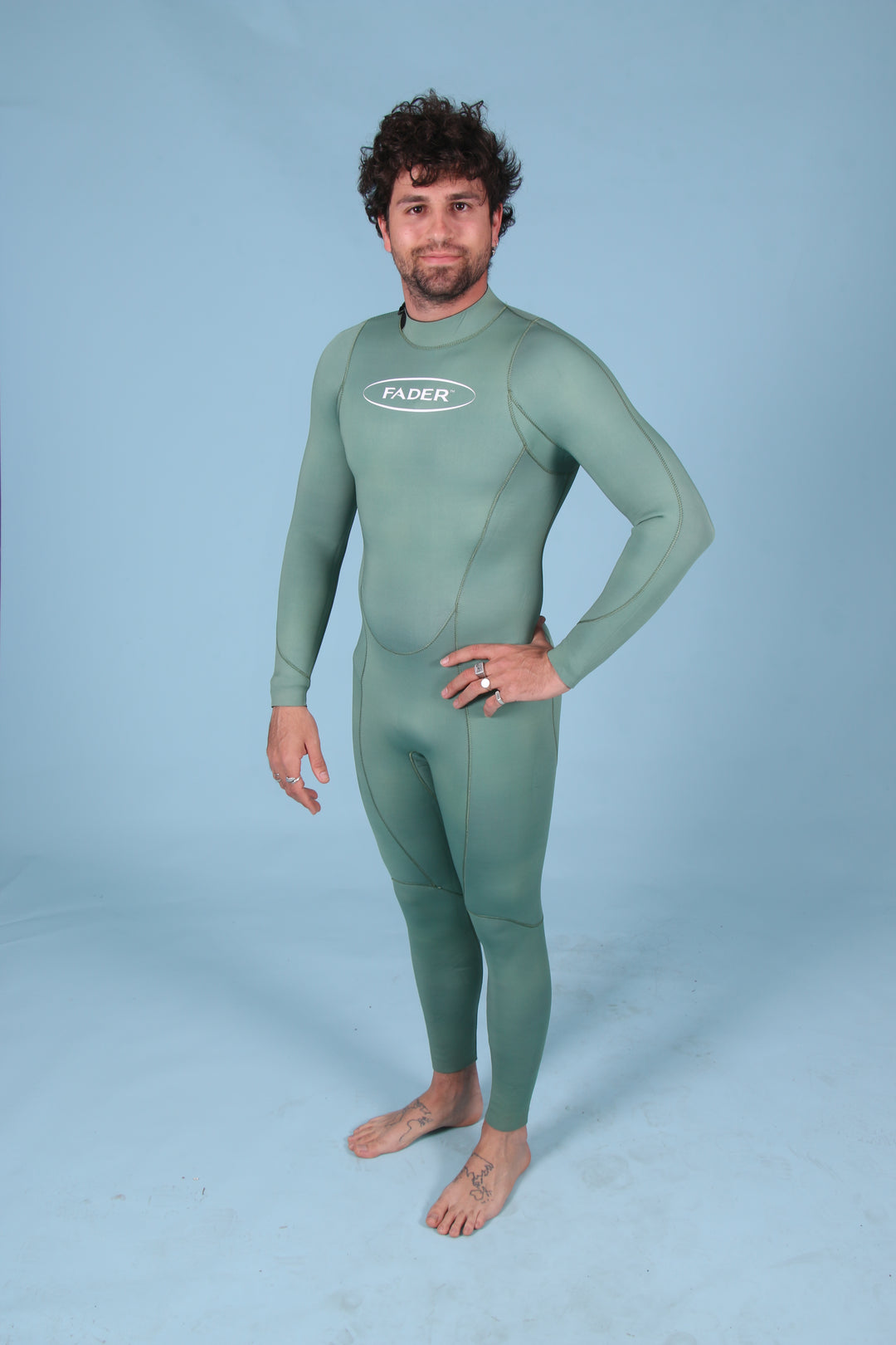 Men's Back-Zip Steamer Wetsuit- Balmoral Green 2.5mm
