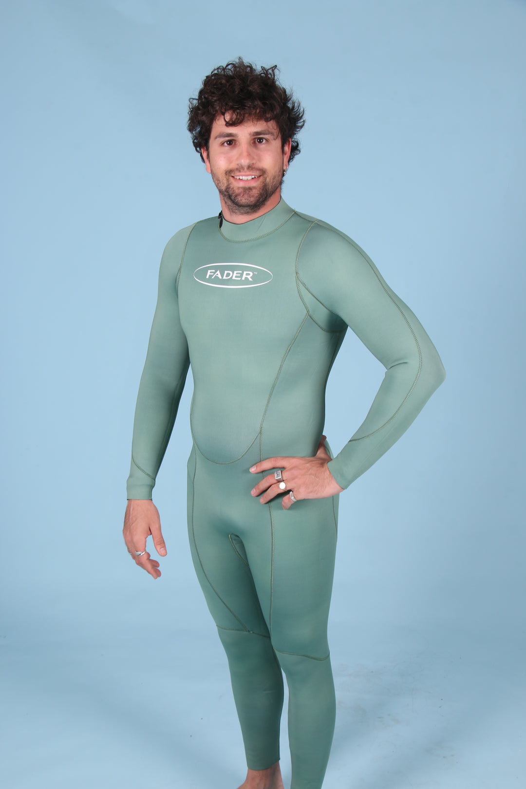 Men's Back-Zip Steamer Wetsuit- Balmoral Green 2.5mm