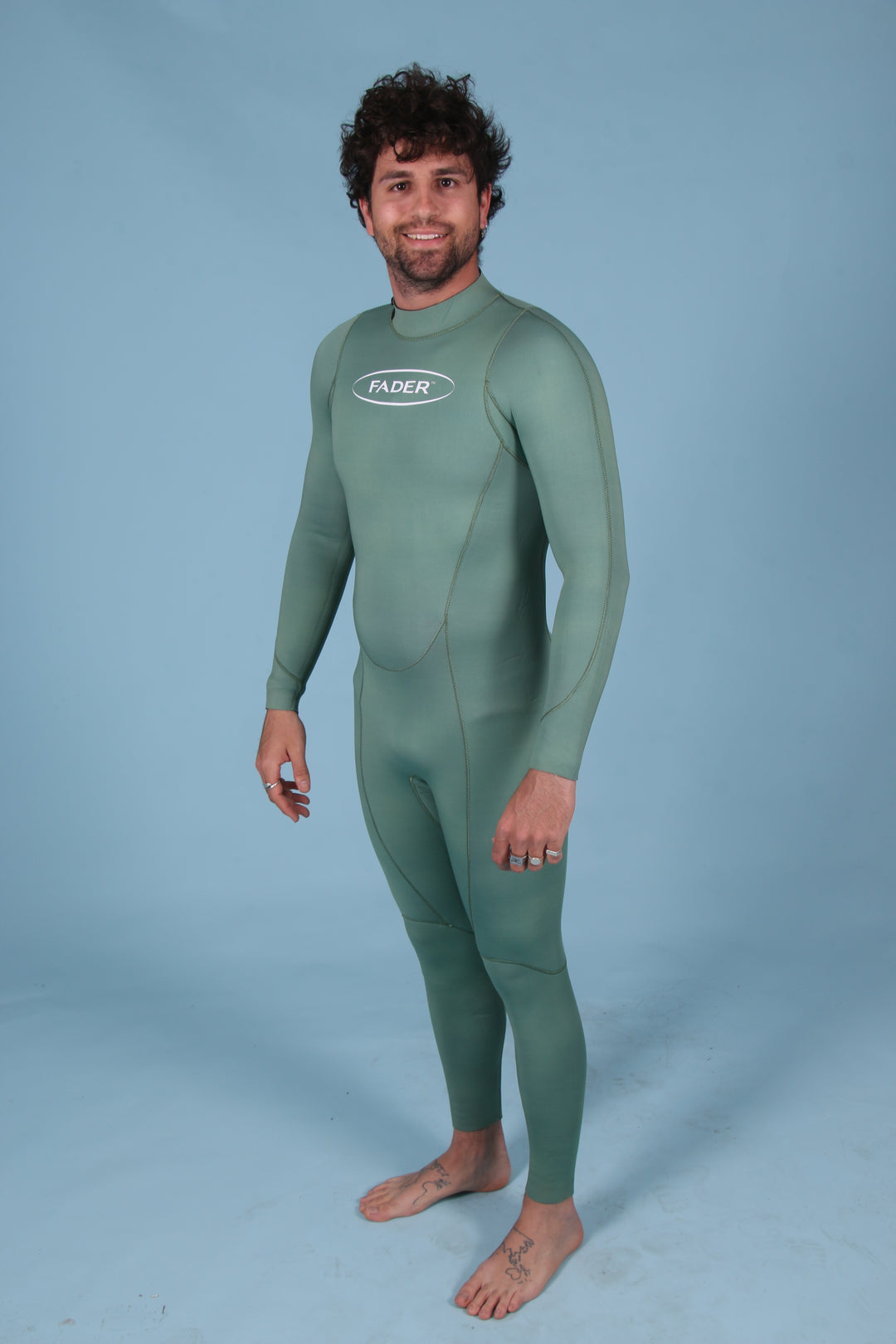 Men's Back-Zip Steamer Wetsuit- Balmoral Green 2.5mm